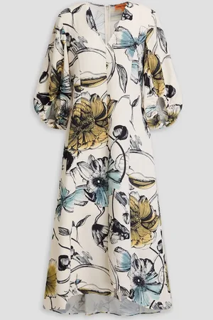 STINE GOYA Floral-print jacquard midi dress - White - M