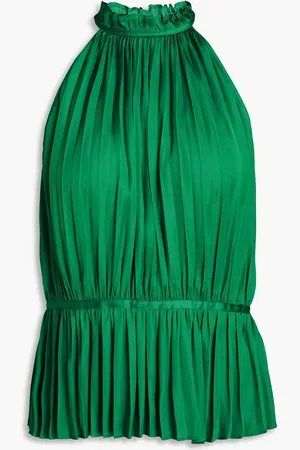 Maje Pleated satin top - - 3