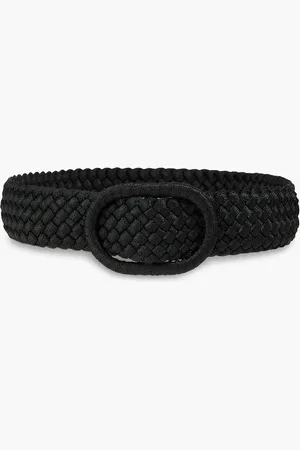 Totême Leather-trimmed woven belt - - ONESIZE