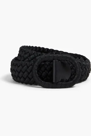 Totême Leather-trimmed woven belt - - ONESIZE