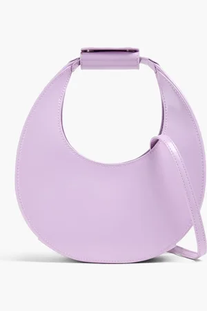 Staud Mini Moon glossed-leather tote - Purple - OneSize