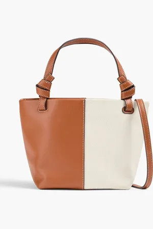 Staud Ida Mini canvas and leather tote - White - OneSize