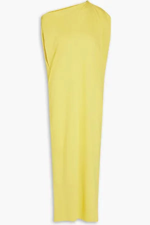 GENTRYPORTOFINO Draped cotton and modal-blend jersey midi dress - Yellow - IT 42