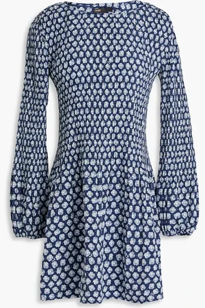 Maje Printed twill mini dress - Blue - FR 36