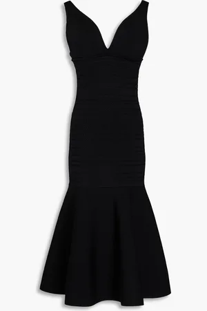 Victoria Beckham Fluted pointelle-knit midi dress - - UK 8