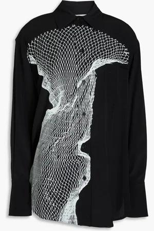 Victoria Beckham Printed silk crepe de chine shirt - - UK 8