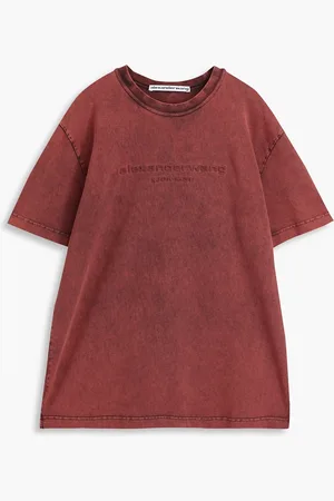 Alexander Wang Embossed cotton-jersey T-shirt - Red - L