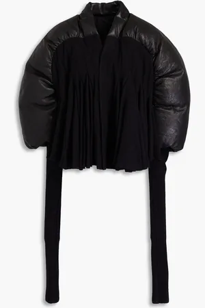 Rick Owens Quilted leather and wool jacket - - IT 42