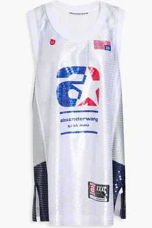 Alexander Wang Sequined printed jersey tank - Gray - M