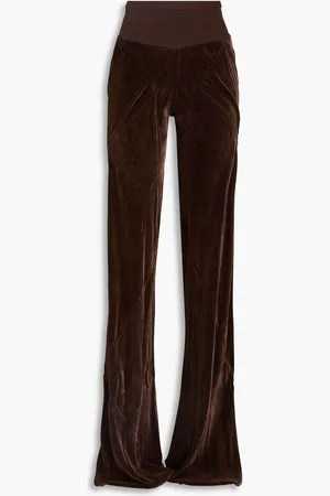 Rick Owens Velvet wide-leg pants - Brown - IT 38