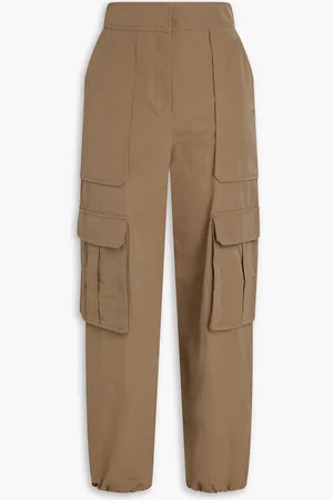 VERONICA BEARD Cropped shell cargo pants - Brown - US 10