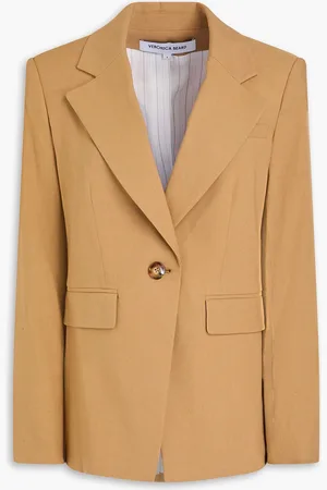 VERONICA BEARD Hayward Dickey linen-blend blazer - Brown - US 0