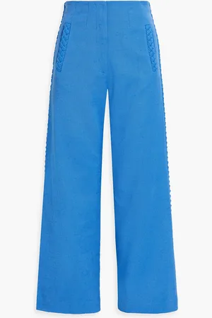 VERONICA BEARD Dove woven wide-leg pants - Blue - US 12