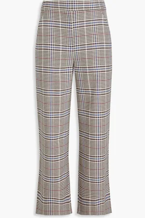 VERONICA BEARD Brixton houndstooth woven straight-leg pants - - US 10