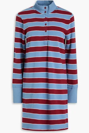 VERONICA BEARD Cenda striped cotton-jersey mini dress - Blue - S