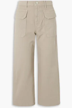 VERONICA BEARD Taylor cropped high-rise wide-leg jeans - Neutral - 25