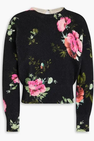 Erdem Floral-print merino wool sweater - - S