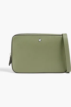 Montblanc Sartorial textured-leather messenger bag - Green - OneSize