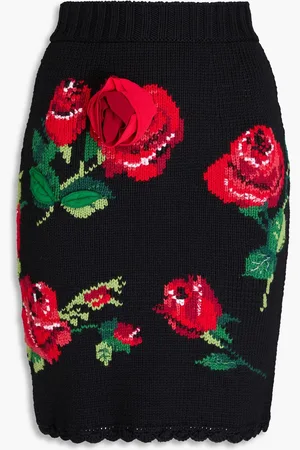 Dolce & Gabbana Jacquard-knit wool and cashmere-blend skirt - - IT 36