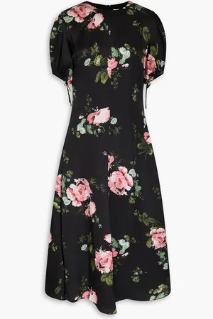 Erdem Cavendish floral-print seersucker midi dress - - UK 14