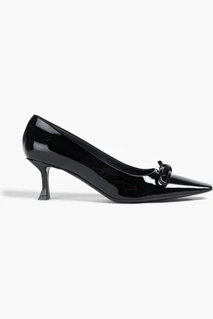 Salvatore Ferragamo Annie bow-detailed patent-leather pumps - - US 9.5