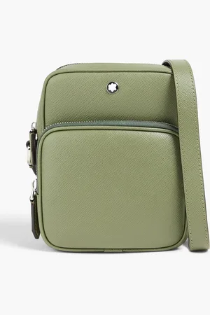 Montblanc Sartorial textured-leather messenger bag - Green - OneSize