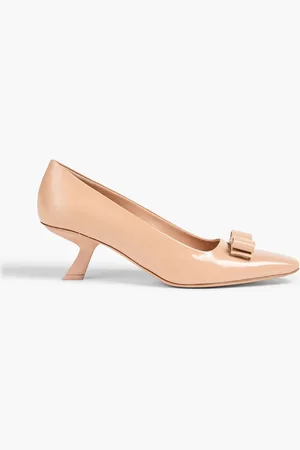 Salvatore Ferragamo Anz bow-detailed patent-leather pumps - - US 5.5