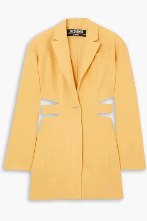 Jacquemus Bari cutout linen-blend mini dress - Yellow - FR 32