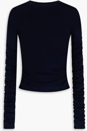 Jacquemus Sargas ruched ribbed-knit sweater - Blue - FR 34