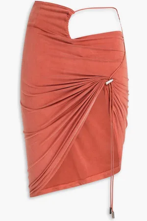 Jacquemus Espelho cutout cupro-blend stretch-jersey mini skirt - Orange - M