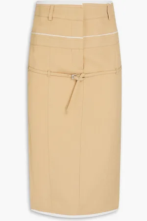 Jacquemus Caraco belted canvas pencil skirt - Neutral - FR 36