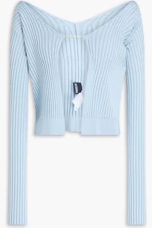 Jacquemus Pralu ribbed-knit cardigan - Blue - FR 40