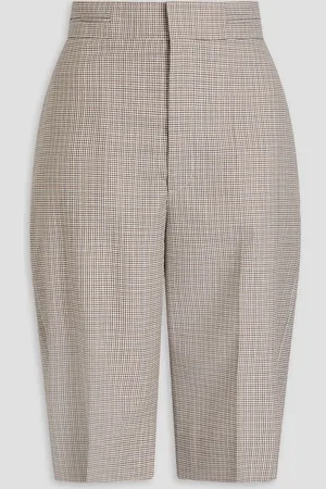 Victoria Beckham Houndstooth wool shorts - White - UK 6
