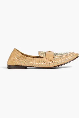 Tory Burch Woven leather loafers - Neutral - US 7.5