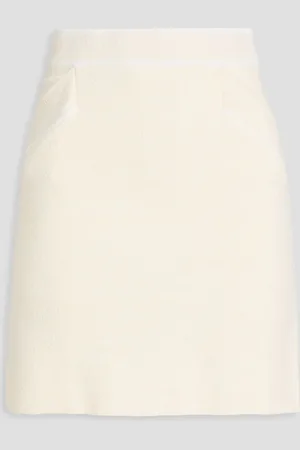 Claudie Pierlot Macbis bouclé-knit cotton-blend mini skirt - White - 1