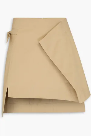 J.W.Anderson Kite draped stretch-cotton twill mini skirt - Neutral - UK 10