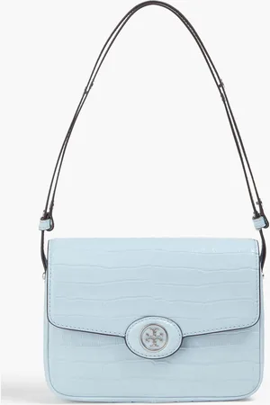 Tory Burch Robinson croc-effect leather shoulder bag - Blue - OneSize