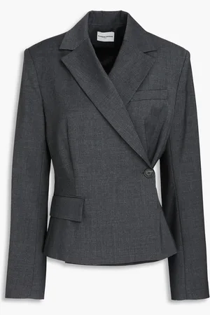 Claudie Pierlot Vetel wool-blend crepe blazer - Gray - FR 40