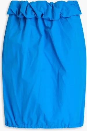 Proenza Schouler Hayley crinkled cotton-blend poplin skirt - Blue - M