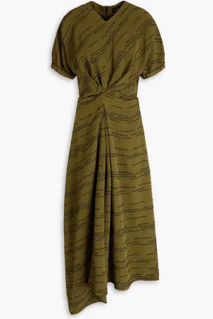 Proenza Schouler Vivienne striped jacquard midi dress - Green - US 4