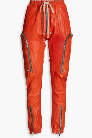 Rick Owens Stretch-leather cargo pants - Red - IT 40