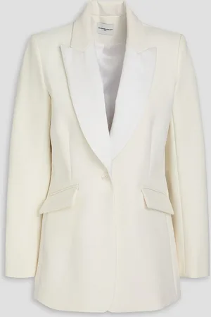 Claudie Pierlot Crepe de chine-paneled twill blazer - White - FR 38