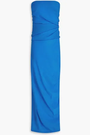 Proenza Schouler Strapless draped crepe maxi dress - Blue - US 4