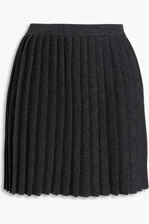 Claudie Pierlot Pleated knitted mini skirt - Gray - S