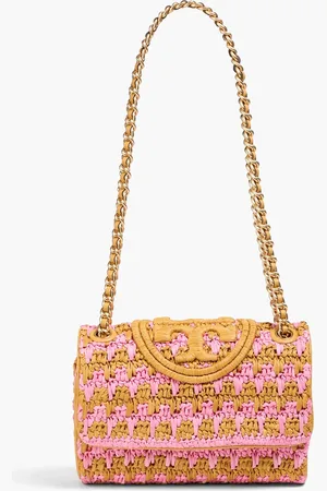 Tory Burch Fleming raffia shoulder bag - - OneSize