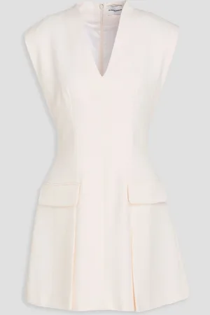 Claudie Pierlot Pleated checked bouclé-tweed mini dress - White - FR 38