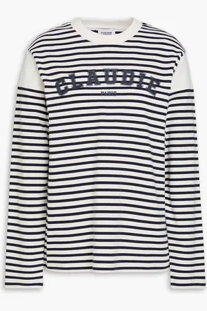Claudie Pierlot Striped cotton-jersey top - Blue - 2