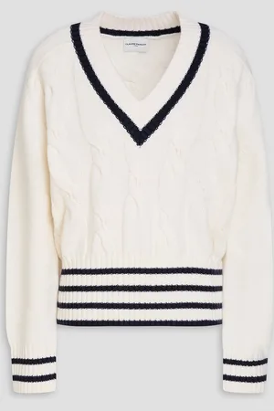 Claudie Pierlot Cable-knit wool-blend sweater - White - M