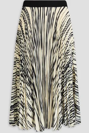 Proenza Schouler Korine striped pleated crepe midi skirt - White - US 2