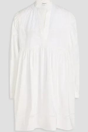 Claudie Pierlot Gathered cotton-poplin mini dress - - FR 34